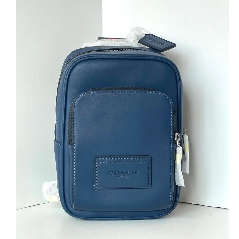 Coach Racer Sling Pack CDC85 Leather Varsity Stripe Small Crossbody - Picture 7 of 13